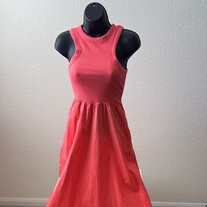 Old Navy Coral Sleeveless Ribbed Midi Dress XS